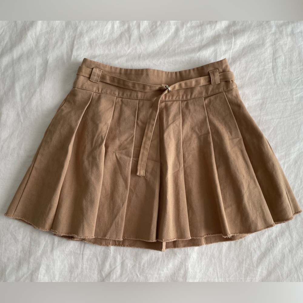 ZARA Beige Pleated School Girl Skirt